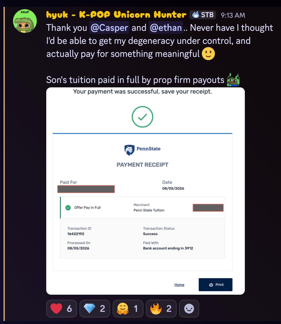 Hyuk's Penn State tuition payment receipt
